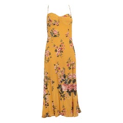 Reformation Gelbes Midikleid mit Blumendruck Größe XL