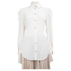 Burberry White Silk Cut Out Shirt Size XS