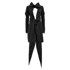 Rick Owens Abrigo medio largo negro con frente abierto Talla S