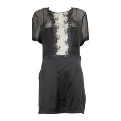Vestido lencero de encaje negro La Perla Talla XXL