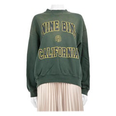 Anine Bing Green Logo California Print Sweatshirt Size XS