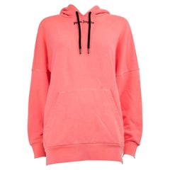 Palm Angels Neon Pink Logo Hoodie Size M