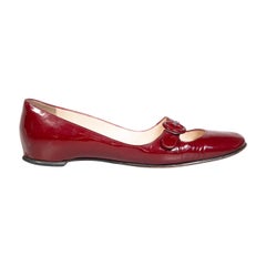 Christian Louboutin Red Patent Mary Jane Flats Size IT 37.5