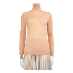 Loewe Beige Cashmere Logo Knit Turtleneck Size XS