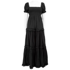 Caroline Constas Black Ruched Maxi Dress Size XS