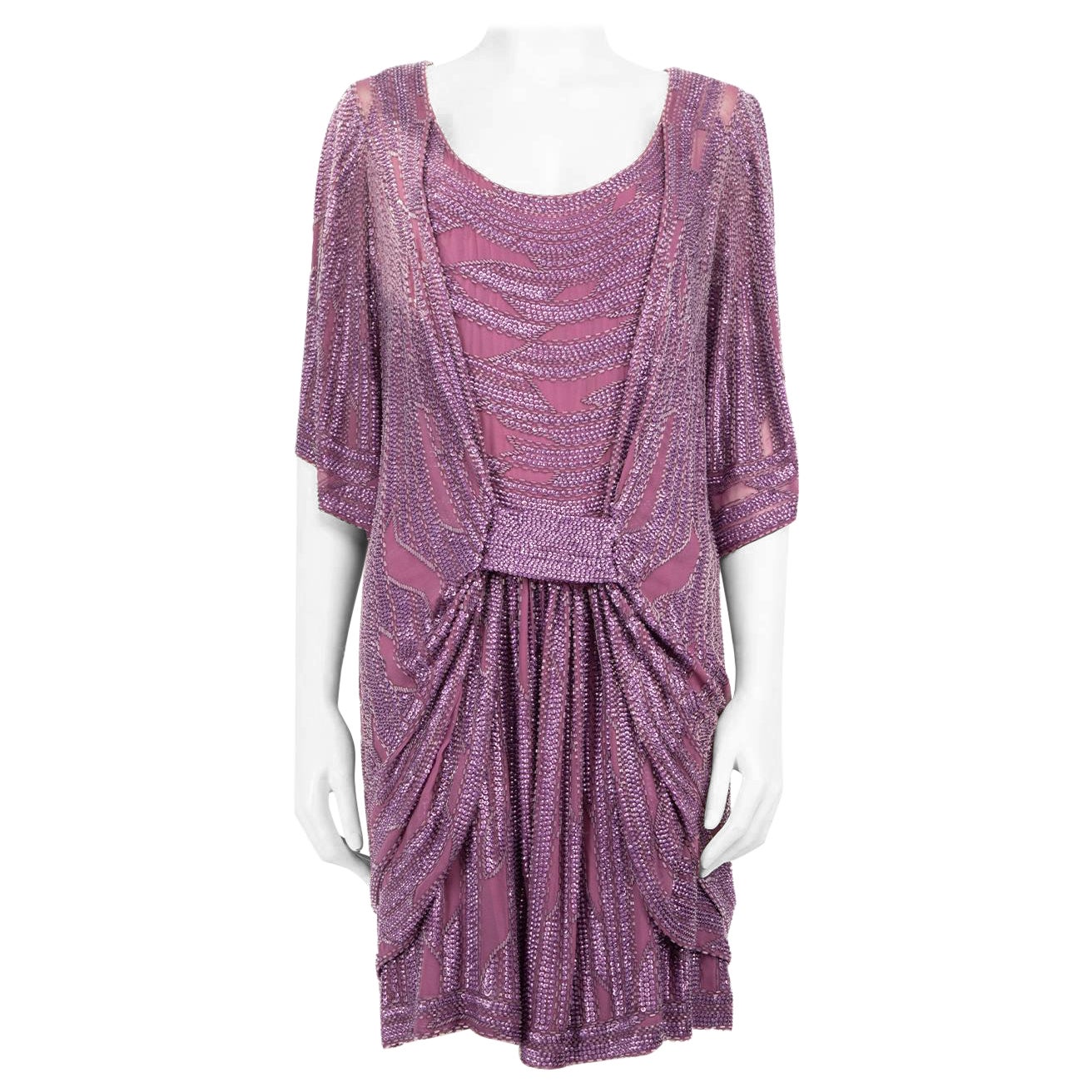 Elie Saab Purple Embellished Dress Size XL For Sale