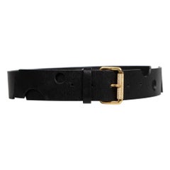 Off-White Black Leather Cut Out Belt