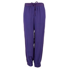 Dries Van Noten Purple Drawstring Stretch Joggers Size M