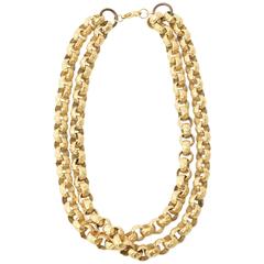 Chunky Gold Plated Double Link/ Chain Necklace 11