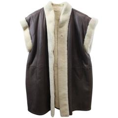 Vintage "Yves Saint Laurent Fourrures" Leather Vest