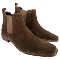 CALVIN KLEIN Größe 9.5 -Miller- Brown Suede Pull On Chelsea Boots