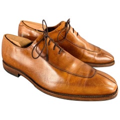 ALLEN EDMONDS Size 9.5 -Berkeley- Tan Leather Lace-Up Shoes