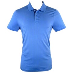 BURBERRY BRIT Talla M Polo de manga corta de algodón con ribetes en contraste azul