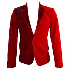 GOLDEN GOOSE Talla S Abrigo deportivo de algodón bicolor rojo burdeos