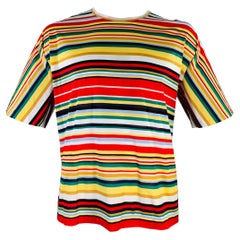 STEPHAN SCHNEIDER Camiseta de manga corta de algodón a rayas multicolor talla XXXL