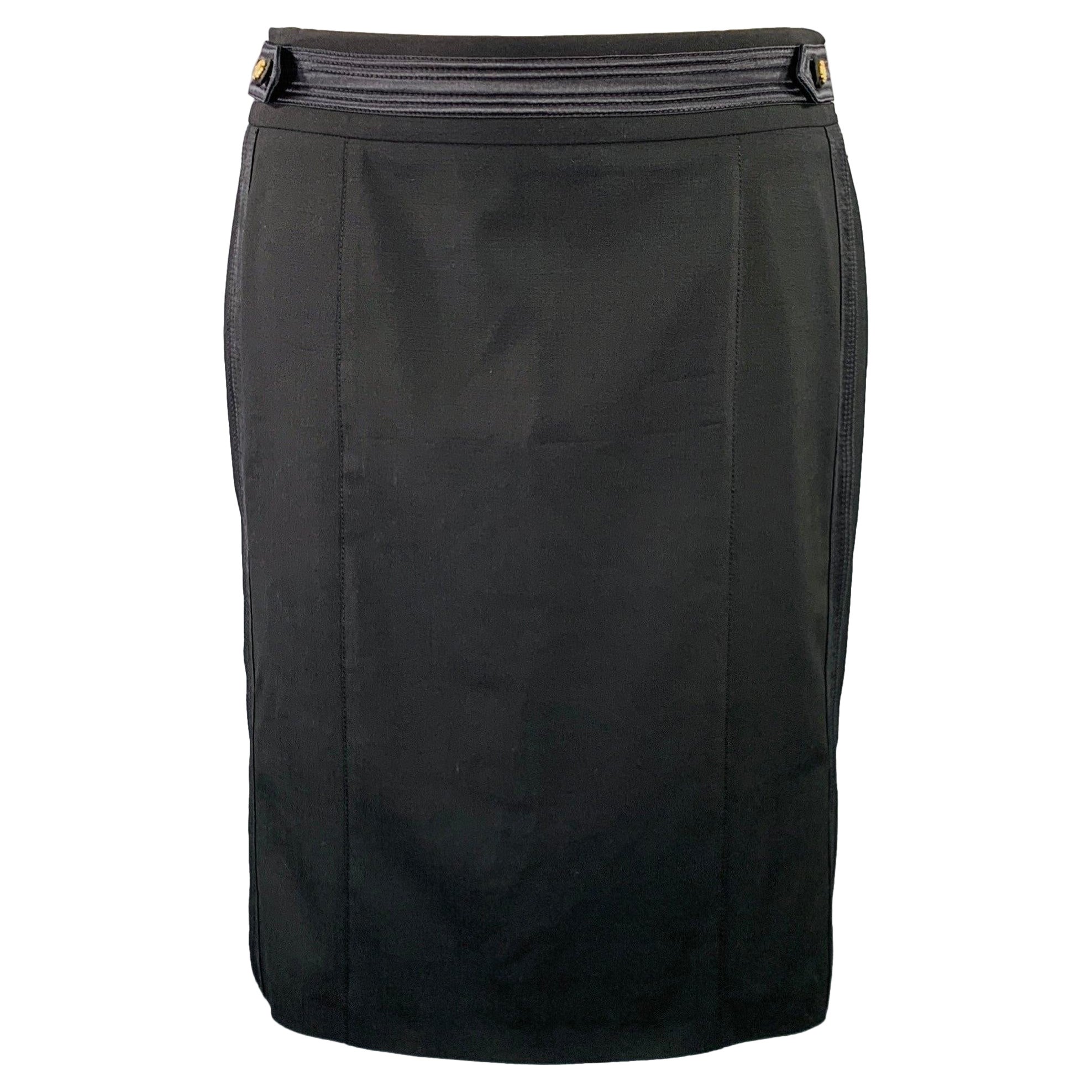 ROBERTO CAVALLI Taille 10 Jupe crayon en laine extensible noire