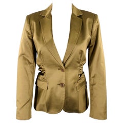 ETRO Blazer croisé en coton mélangé olive taille 8