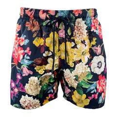 ETRO Size L Multi Color Floral Polyamide Swim Trunks