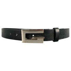 Cinturón de cuero negro plateado GUCCI talla 34