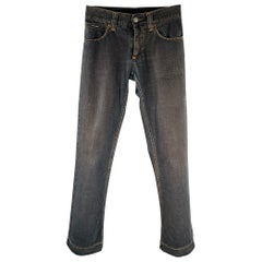 DOLCE & GABBANA Size 28 Grey Contrast Stitch Cotton Jeans
