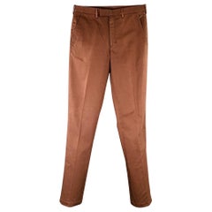 PRADA Talla 30 Marrón Pantalones Casual Frente Plano