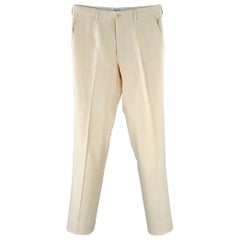 RALPH LAUREN Taglia 30 Pantaloni da abito in lino beige con parte anteriore piatta