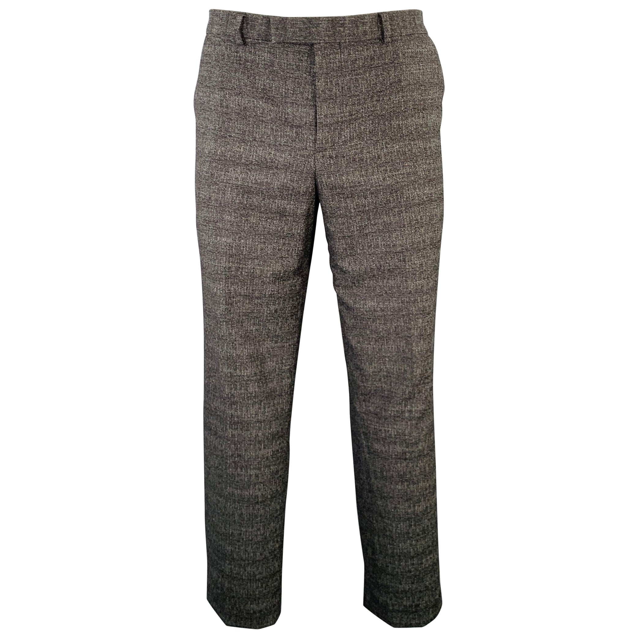 PAUL SMITH Size 36 Grey Charcoal Wool Flat Front Dress Pants