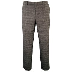 PAUL SMITH Taille 36 - Pantalon de robe plat à l'avant gris anthracite
