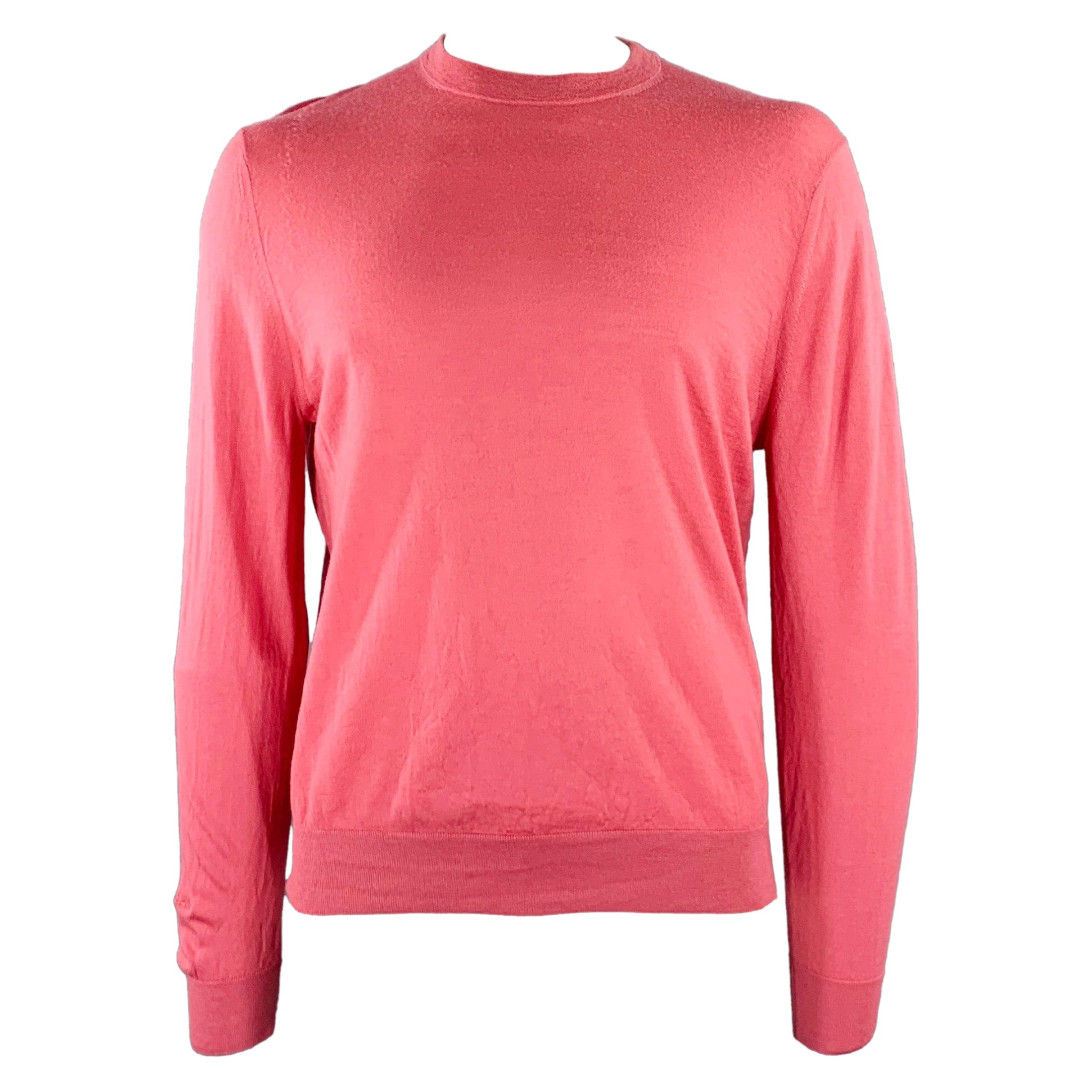 PAUL SMITH Size XL Pink Merino Wool Crew Neck Pullover
