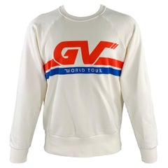 GIVENCHY Size S Cream Red Cotton -GV World Tour- Graphic Sweatshirt