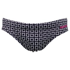 BYBLOS Size 36 Black White Squares Polyamide Blend Elastic Waistband Speedo