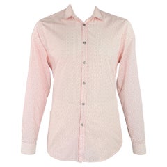 PAUL SMITH Size L White Red Dots Cotton Long Sleeve Shirt