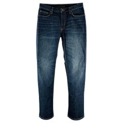 JOHN VARVATOS - Jean droit en coton mélangé bleu vieilli, taille 32