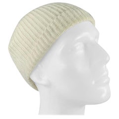JIL SANDER Green Mint Ribbed Cashmere Knit Beanie Hat