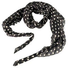 HAIDER ACKERMANN Black White Polka Dot Silk Scarves