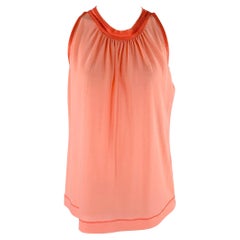 MISSONI Größe 8 Orange Koralle Baumwolle Kontrastbesatz Tank Casual Top