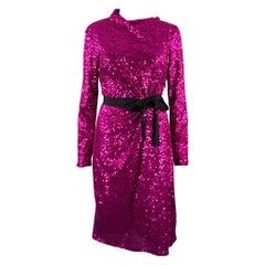 PRABAL GURUNG Size 6 Purple Polyester Sequined Open Back Dress