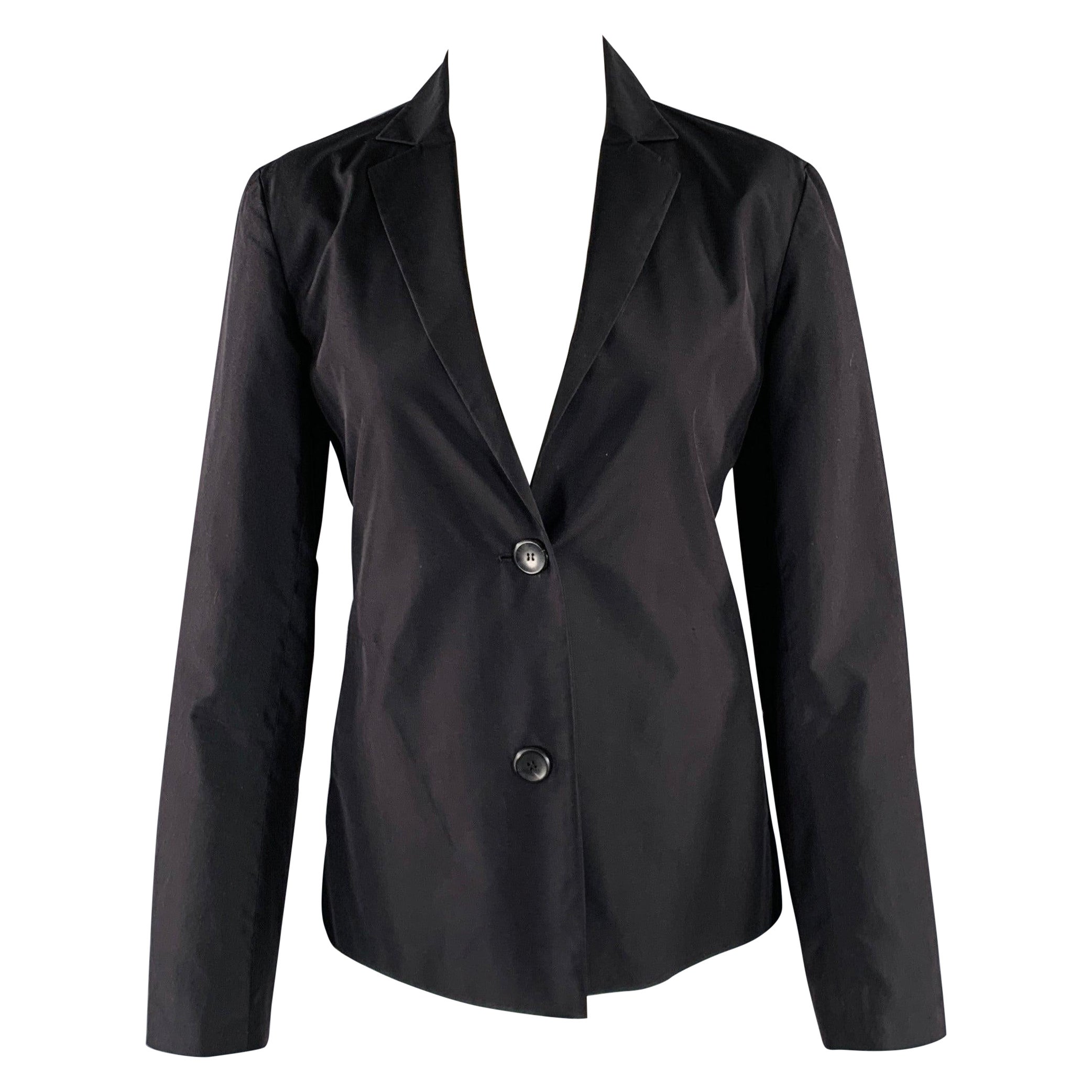 JIL SANDER Schwarzer einreihiger Blazer, Größe 8