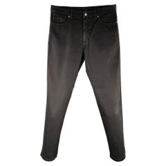 ERMENEGILDO ZEGNA Vaqueros rectos de mezcla de algodón negros talla 32