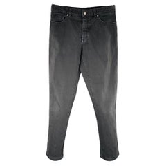 ERMENEGILDO ZEGNA Vaqueros rectos de mezcla de algodón negros talla 33