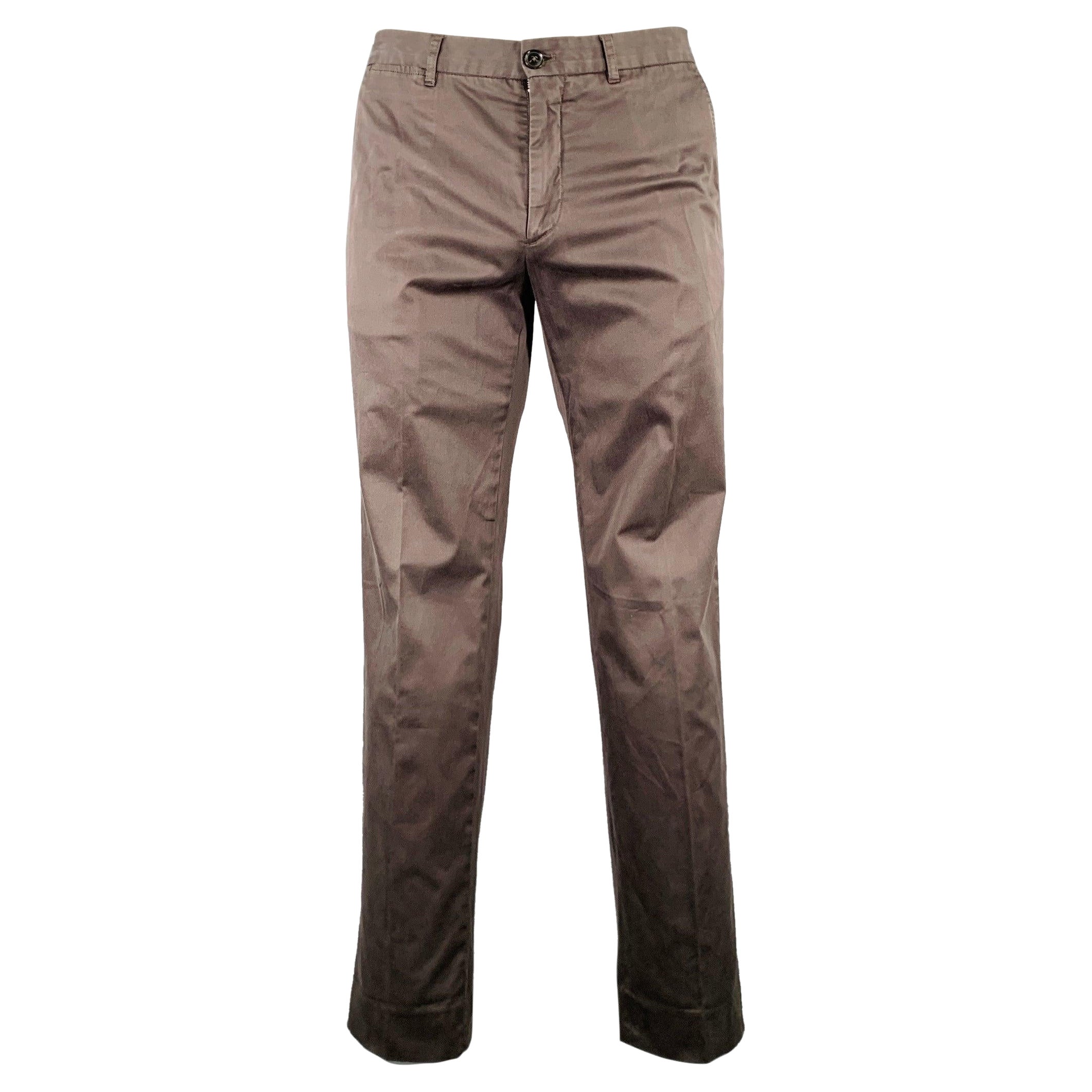 ERMENEGILDO ZEGNA Taille 34 Casual Pantalon en coton mélangé gris anthracite