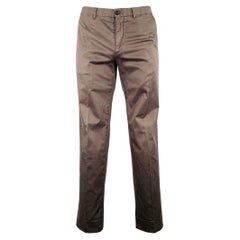 Ermenegildo Zegna Pantaloni casual in misto cotone grigio antracite taglia 34