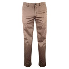 ERMENEGILDO ZEGNA Size 34 Brown Cotton Blend Flat Front Casual Pants