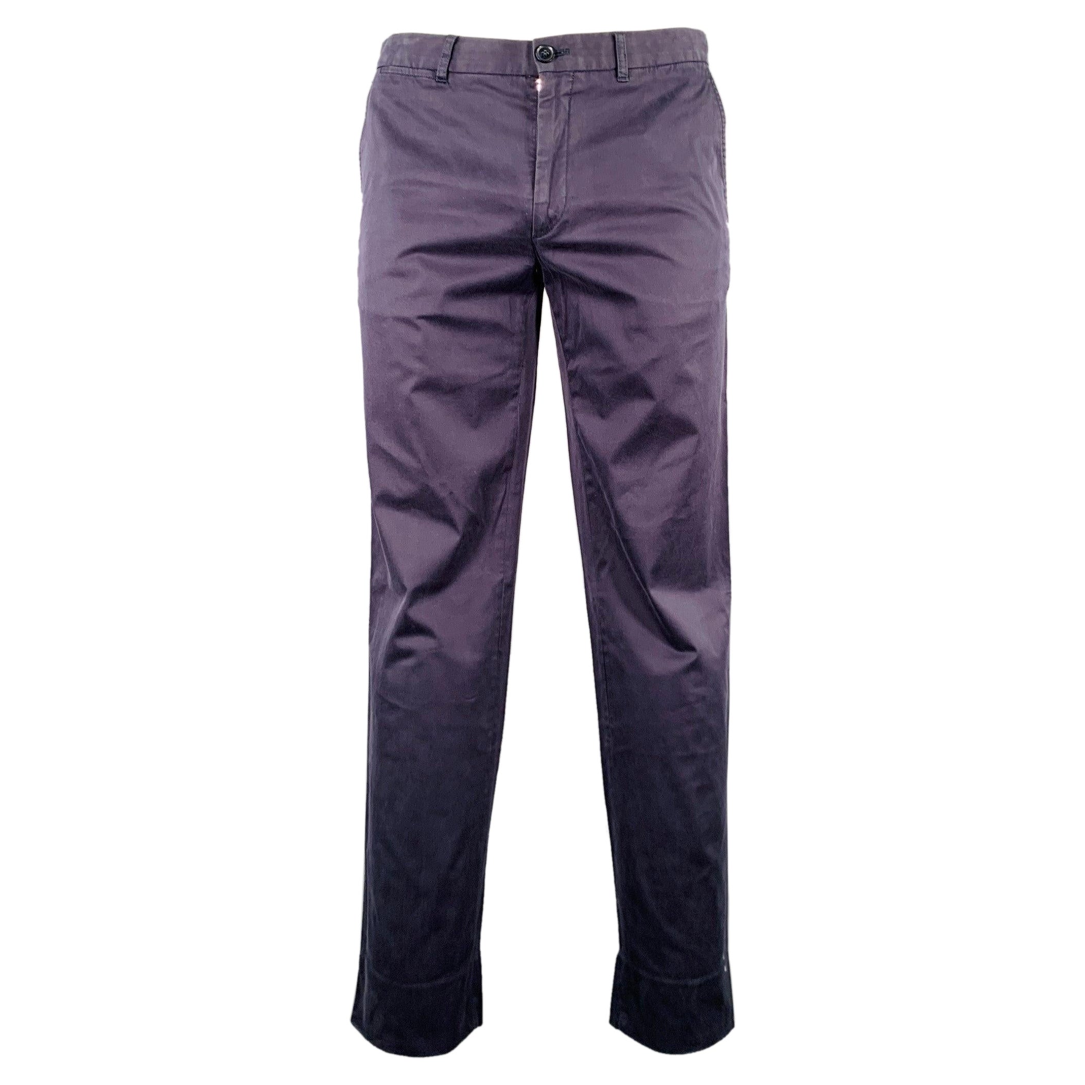 ERMENEGILDO ZEGNA Size 34 Grey Charcoal Cotton Blend Casual Pants For Sale