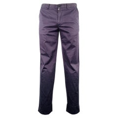 Ermenegildo Zegna Pantaloni casual in misto cotone grigio antracite Taglia 34