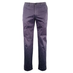 ERMENEGILDO ZEGNA Talla 34 Gris Carbón Algodón Stretch Blend Pantalones Casual