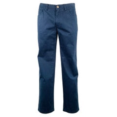 Brioni Taille 34 Pantalon décontracté Jean en coton mélangé bleu marine