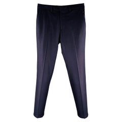 Valentino taglia 32 Pantaloni da sera in lana navy con il davanti piatto