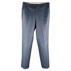 BRIONI Größe 32 Heather Blau Grau Schurwolle flache Vorderseite Kleid Hose