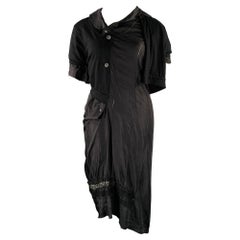 JUNYA WATANABE AW 2007 Size L Black Asymmetrical Short Sleeve Cardigan Dress